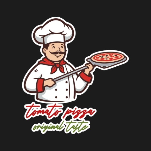Pizza logo. Can be used for restaurants that serve Italian food. Editable logo template.