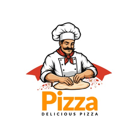 Pizza logo. An impressive logo solution for restaurants and catering services. Editable logo template.