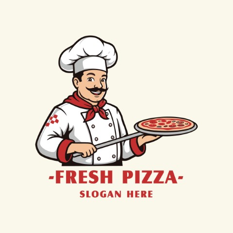 Pizza logo. It is a suitable logo design for all kinds of pizza businesses. Editable logo template.