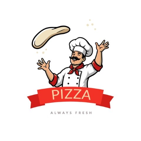 Pizza logo. It is a logo design suitable for high-quality pizza restaurants and catering services. Editable logo template.