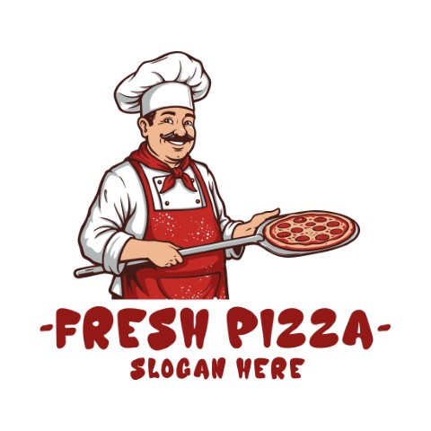 Pizza logo. An ideal design for restaurants, catering services and fast food businesses. Editable logo template.