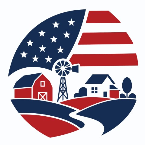 Farm life american flag symbol.