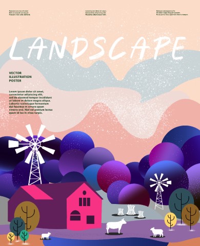 Nature and landscape. Vector illustration.