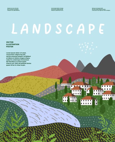 Nature and landscape. Vector illustration.
