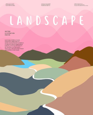Beautiful nature and landscape. Vector illustration.