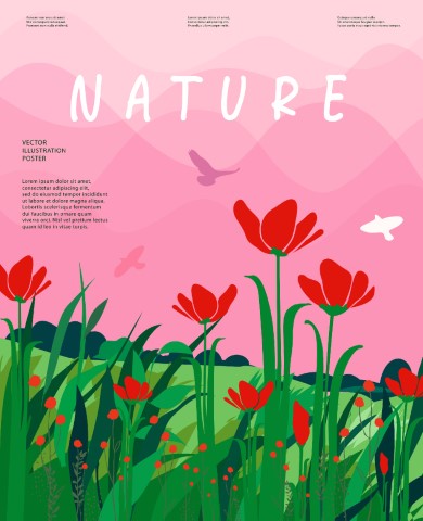 Nature and landscape. Vector illustration.