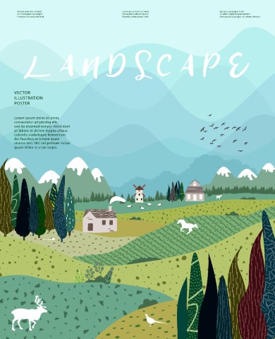 Nature and landscape. Vector illustration.