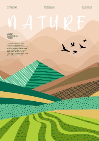 Nature and landscape, contemporary artistic poster.