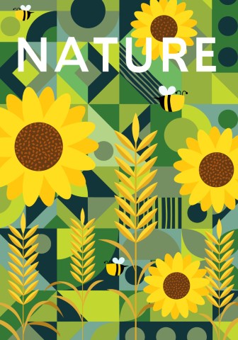 Nature, landscape and garden, contemporary artistic poster.