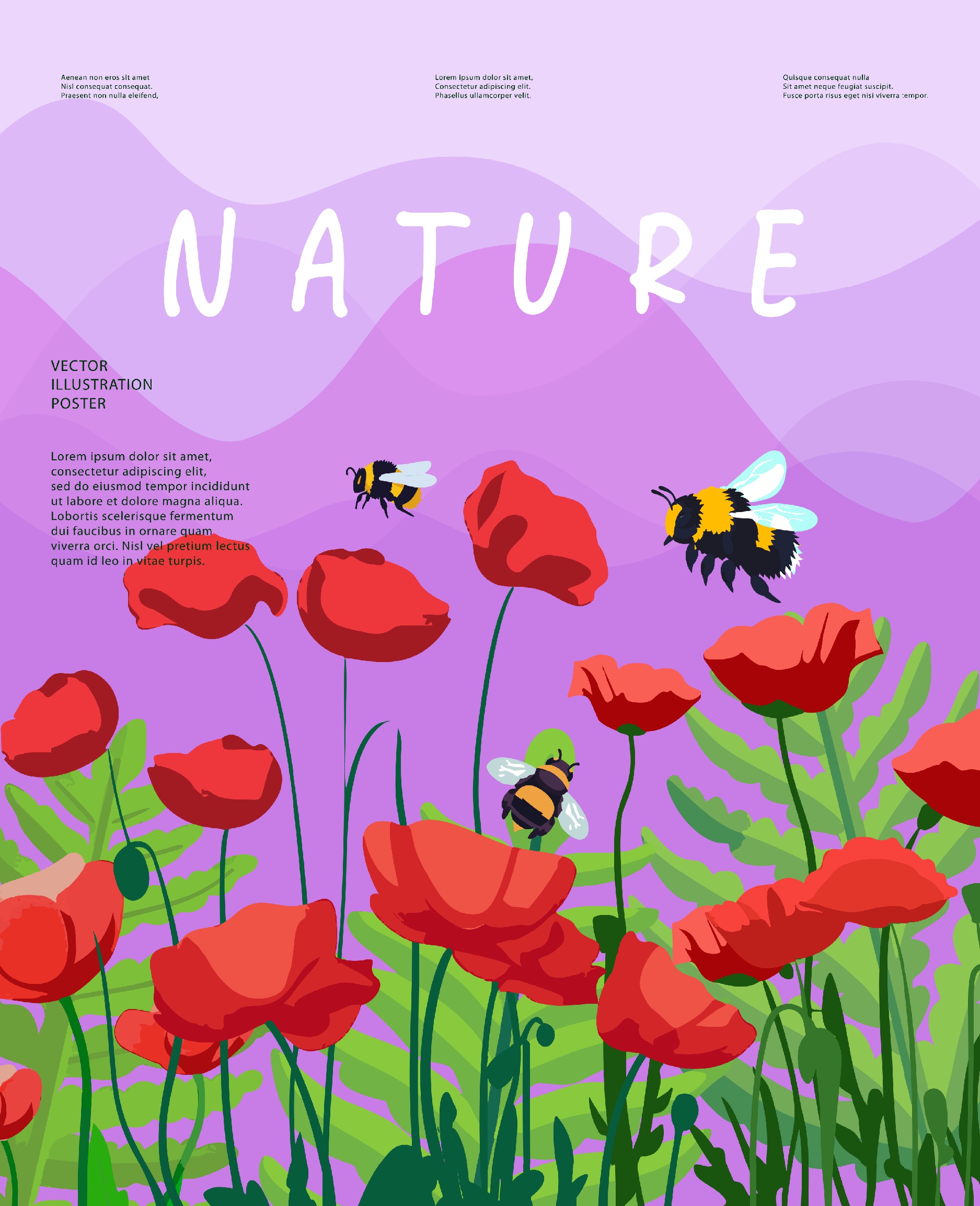 Nature and landscape, contemporary artistic poster.