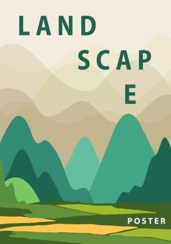Mountain landscape created with a stylish and minimalist design.