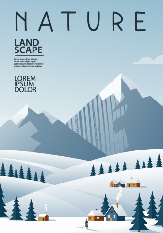 Winter Season poster. White cover where silence prevails.