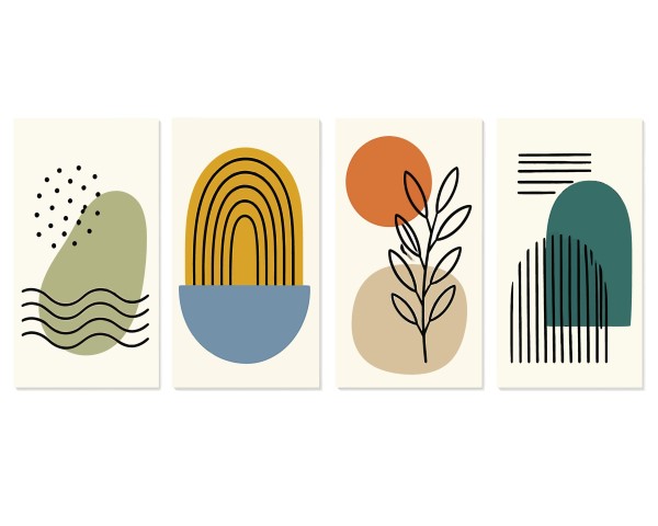 Set of modern abstract organic art posters.