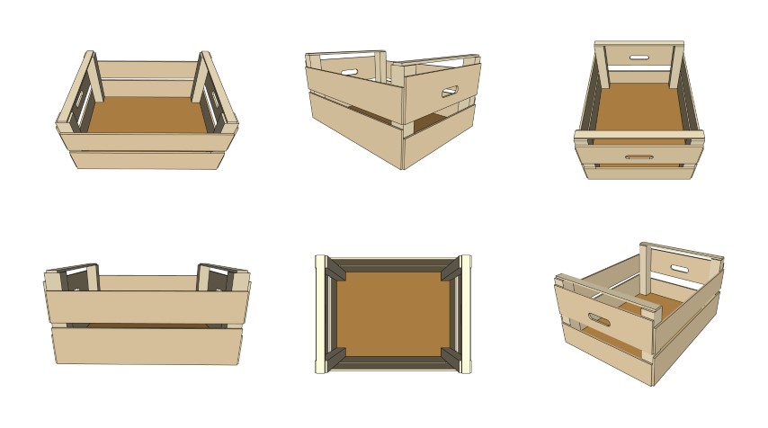 Empty Wooden Crates Isolated On White