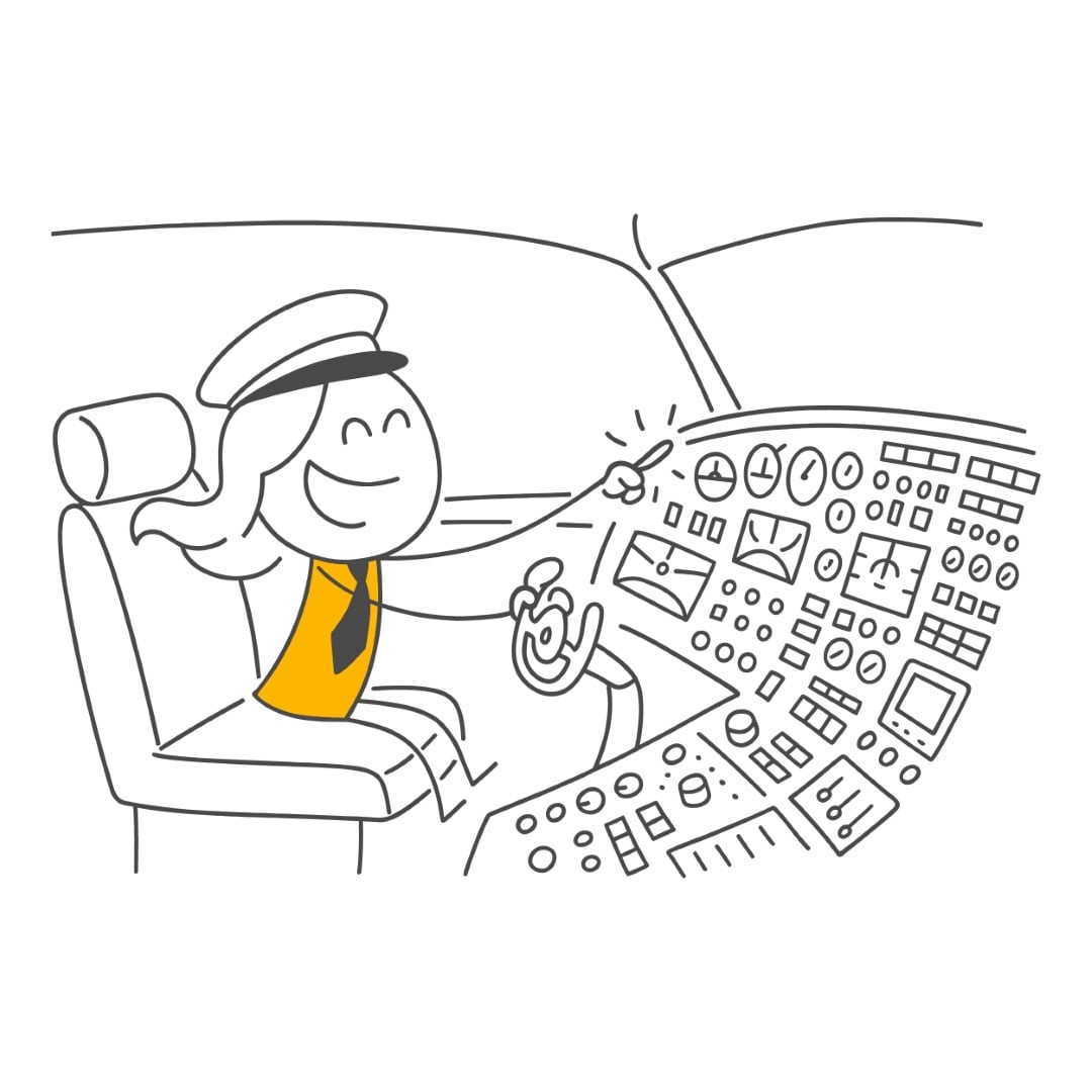 A professional pilot preparing for an enjoyable journey in the cockpit of the aircraft.