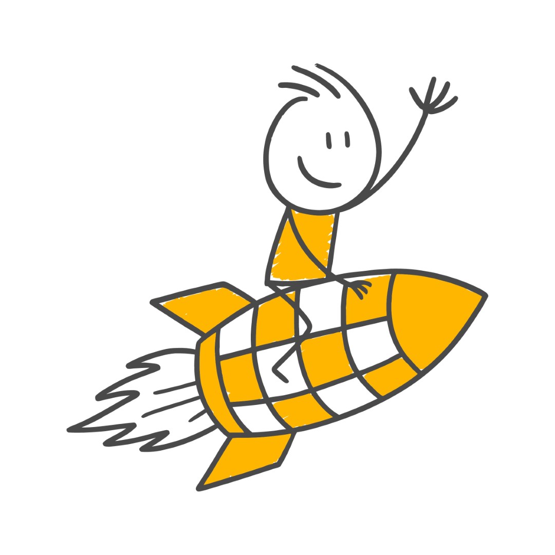The Employee Celebrating Freedom On Top Of A Rocket Launching To New Beginnings.