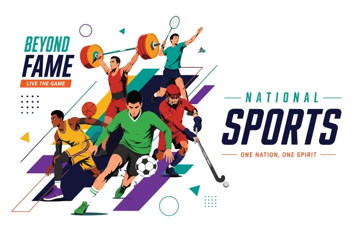 Group of diverse athletes engaged in various sports.