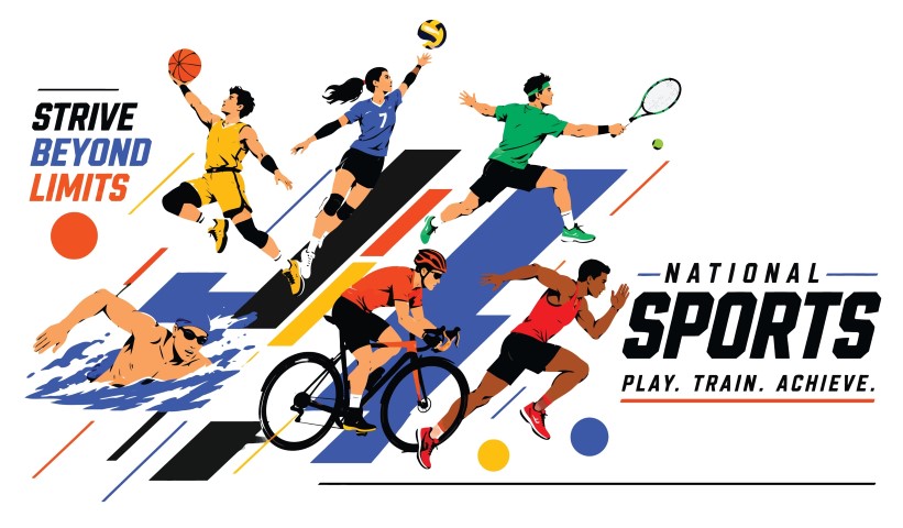 Diverse athletes participating in multiple sports disciplines.