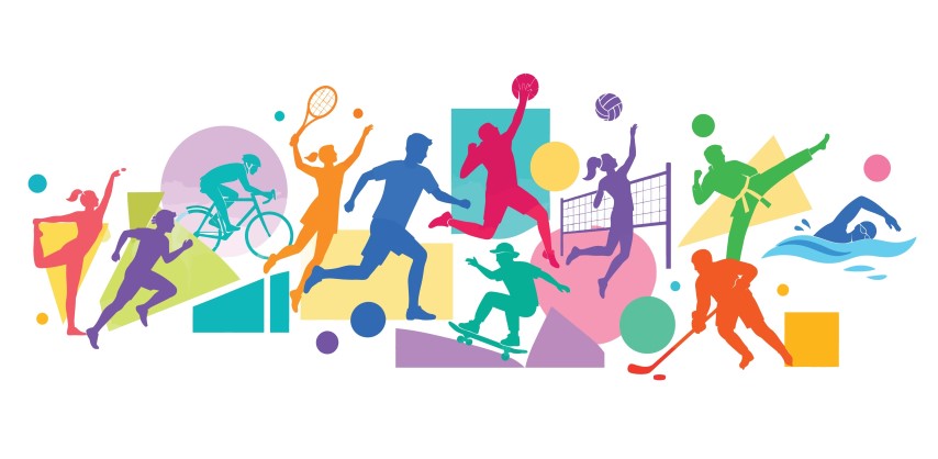 Various sports silhouettes activity.