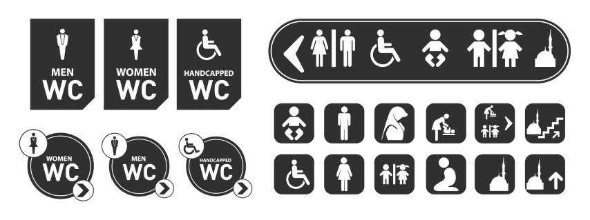 Exclusive Toilet Symbols Vector - Perfect for Professional Branding