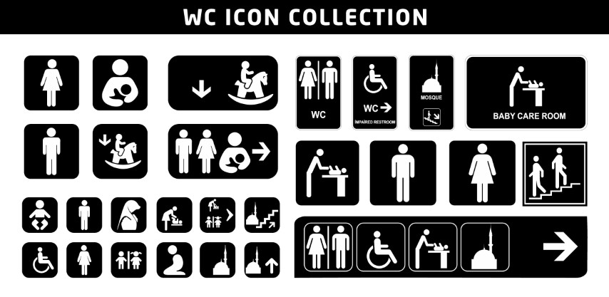 Premium Style Symbols Illustration: Toilet - Free SVG and EPS File