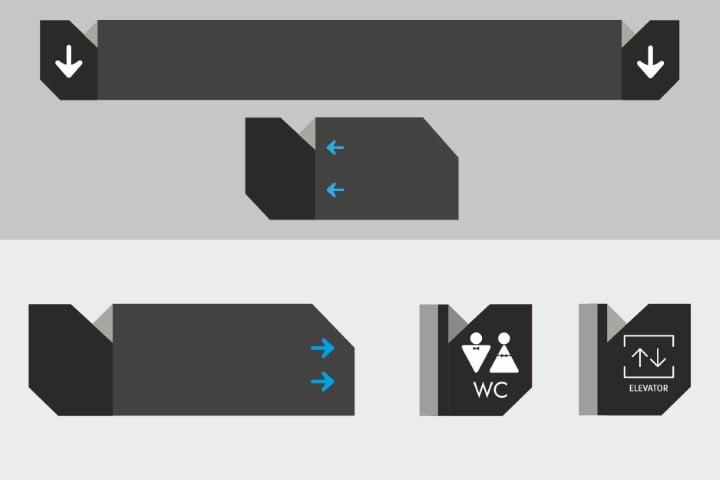 interior signage concept vector.