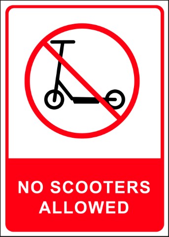 Scooter warning signs. Vector.