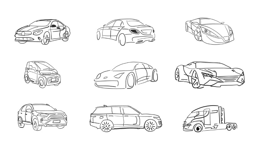 Electric car outline vector icon. Editable Stroke.