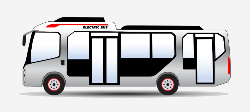 Electric bus. Concept eco transport.